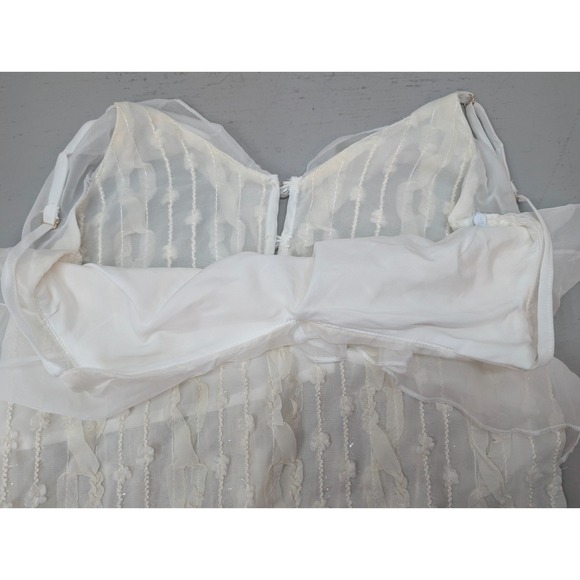 MISSGUIDED Boho Sheer Lace Ruffled Detail Cami Maxi Dress Festival Small NWT - Picture 6 of 16